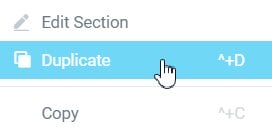 Duplicate a row or section in Elementor guide