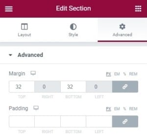 Elementor User Guide Row Margins