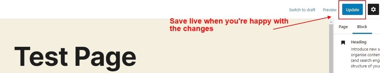 Saving Your Work Gutenberg