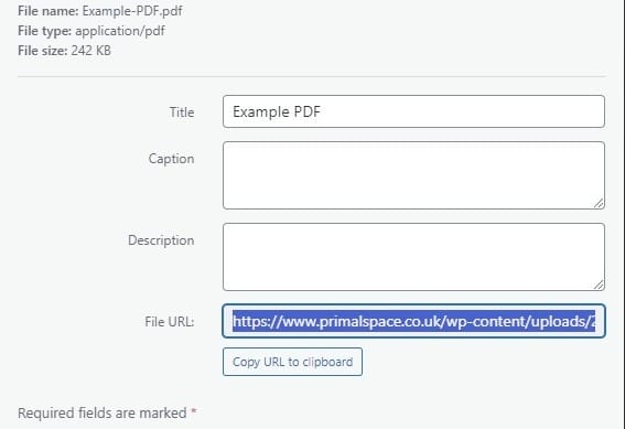 Link to a PDF in Elementor