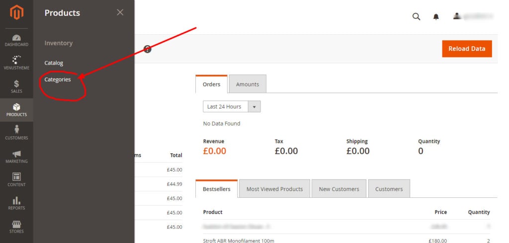 Dashboard Magento Admin Area 1