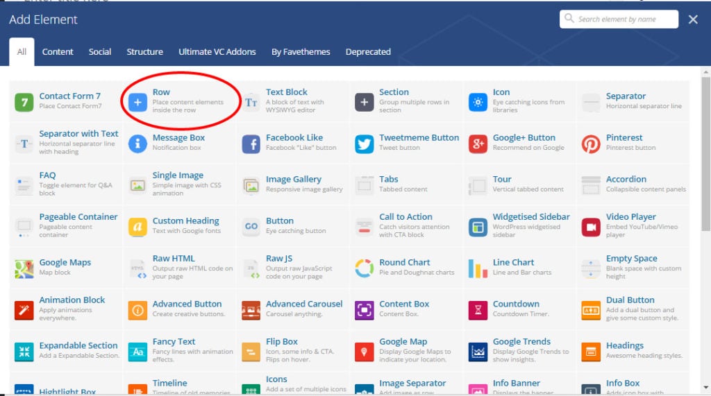 Add A Row Element