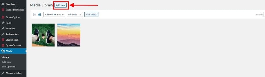 Adding images to the media library