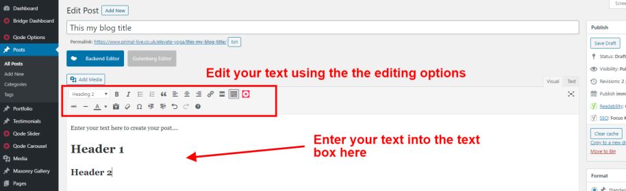 Editing your post