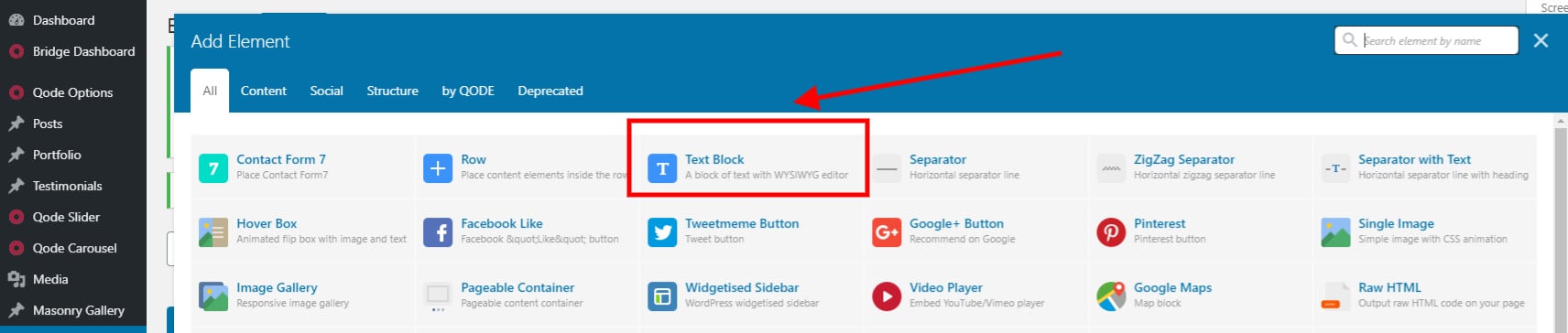 Add a text block