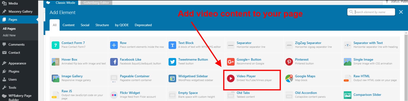 Add video content