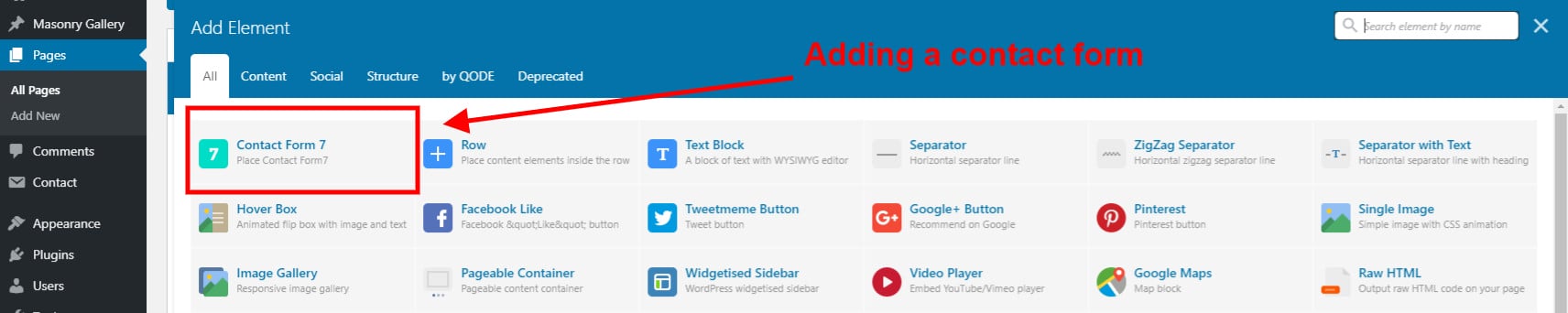 Adding a contact form