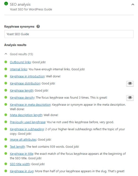 Yoast SEO After Optimisation
