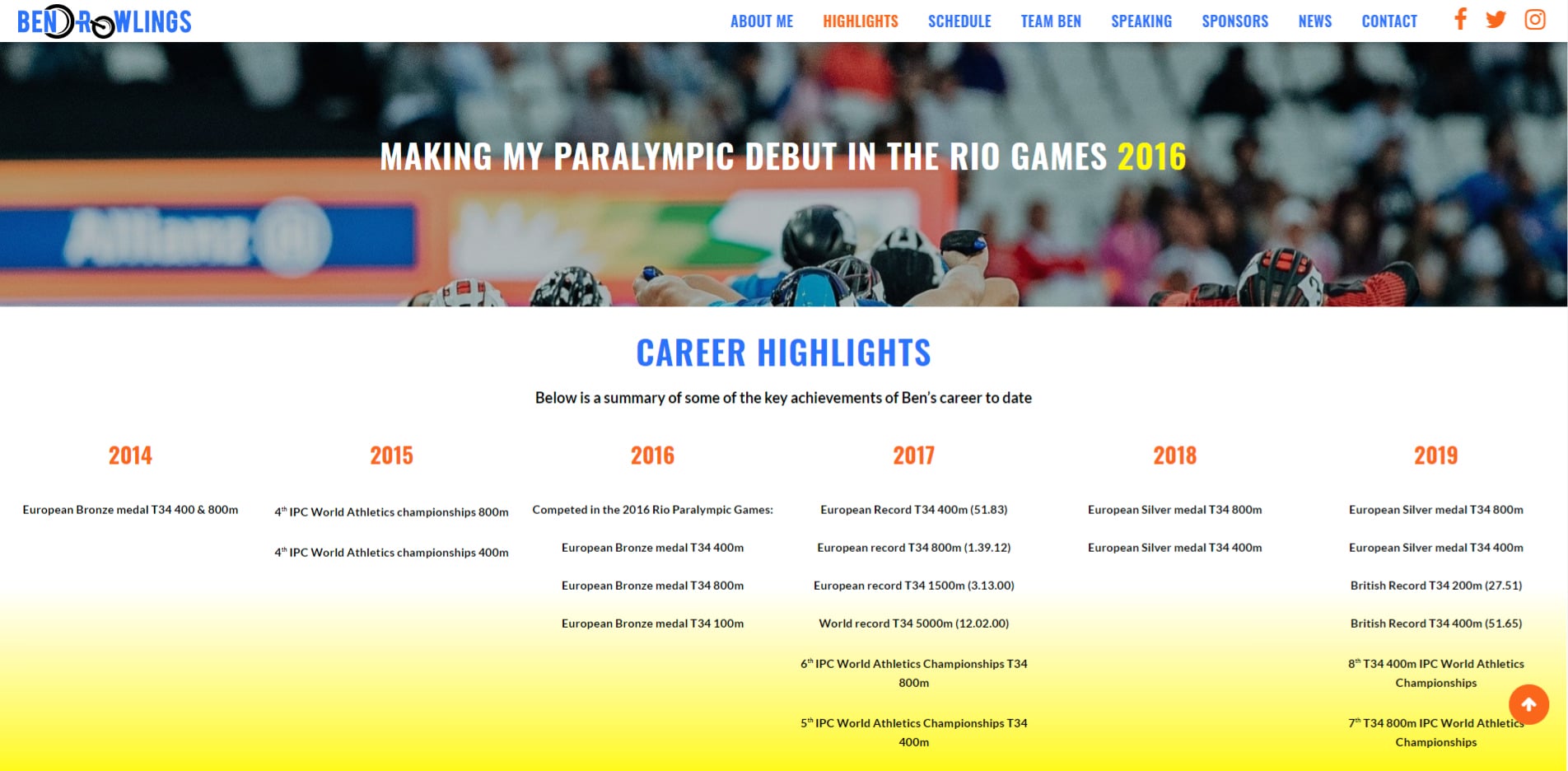 Ben Rowlings Website Design Highlights