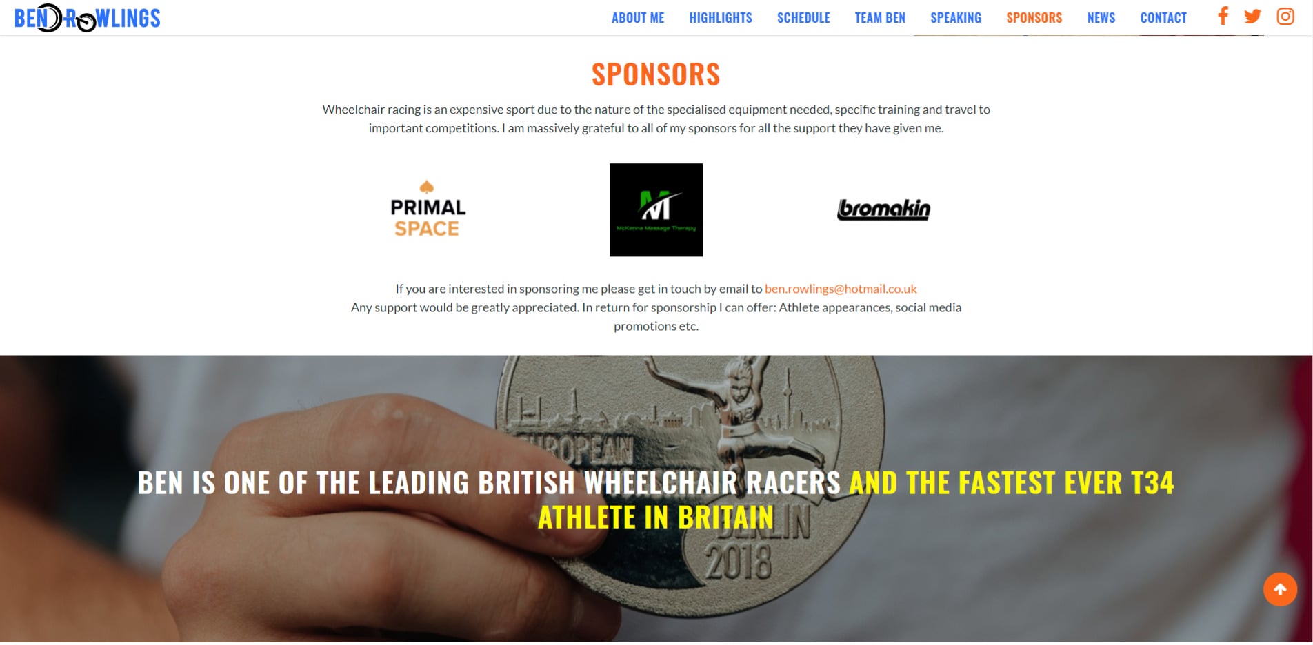 Ben Rowlings Website Design Sponsors