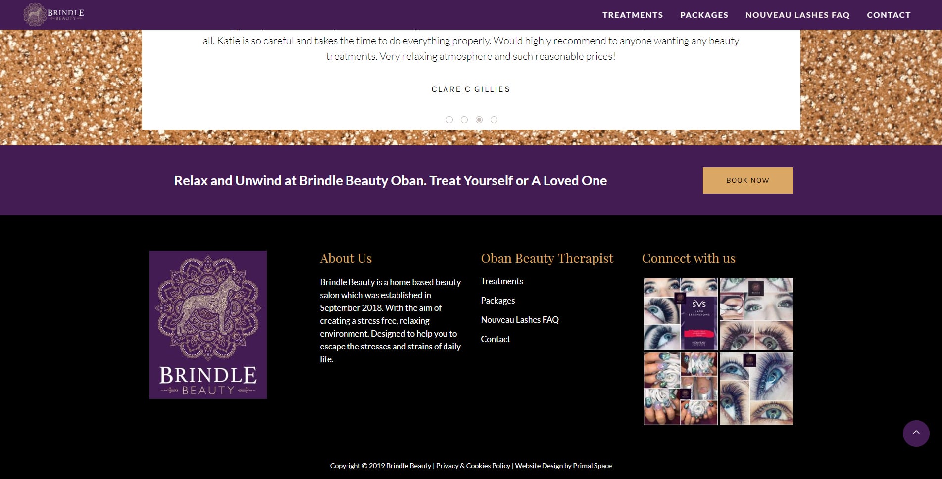 BRINDLE BEAUTY OBAN WEBSITE DESIGN