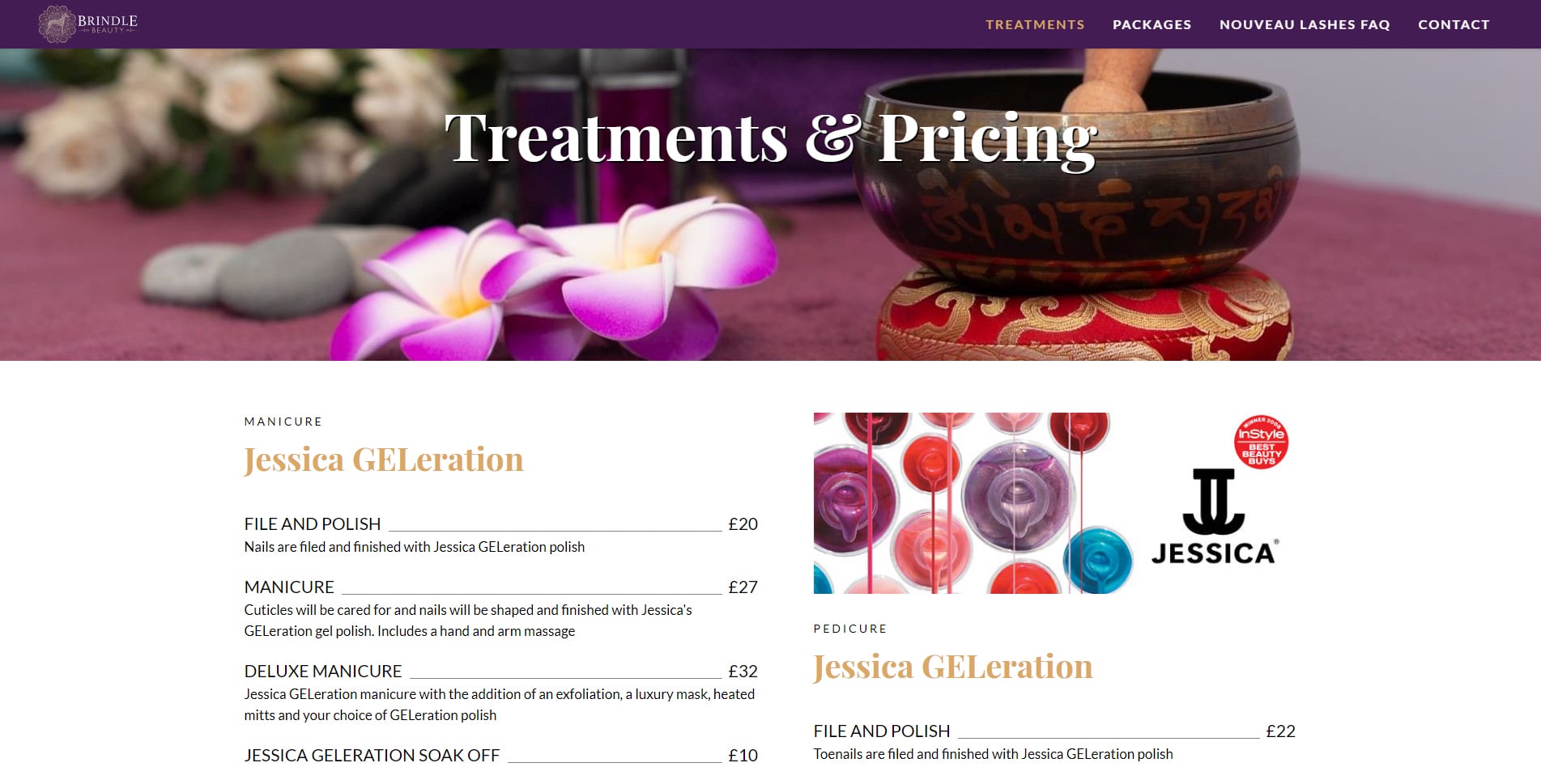 BRINDLE BEAUTY OBAN WEBSITE DESIGN