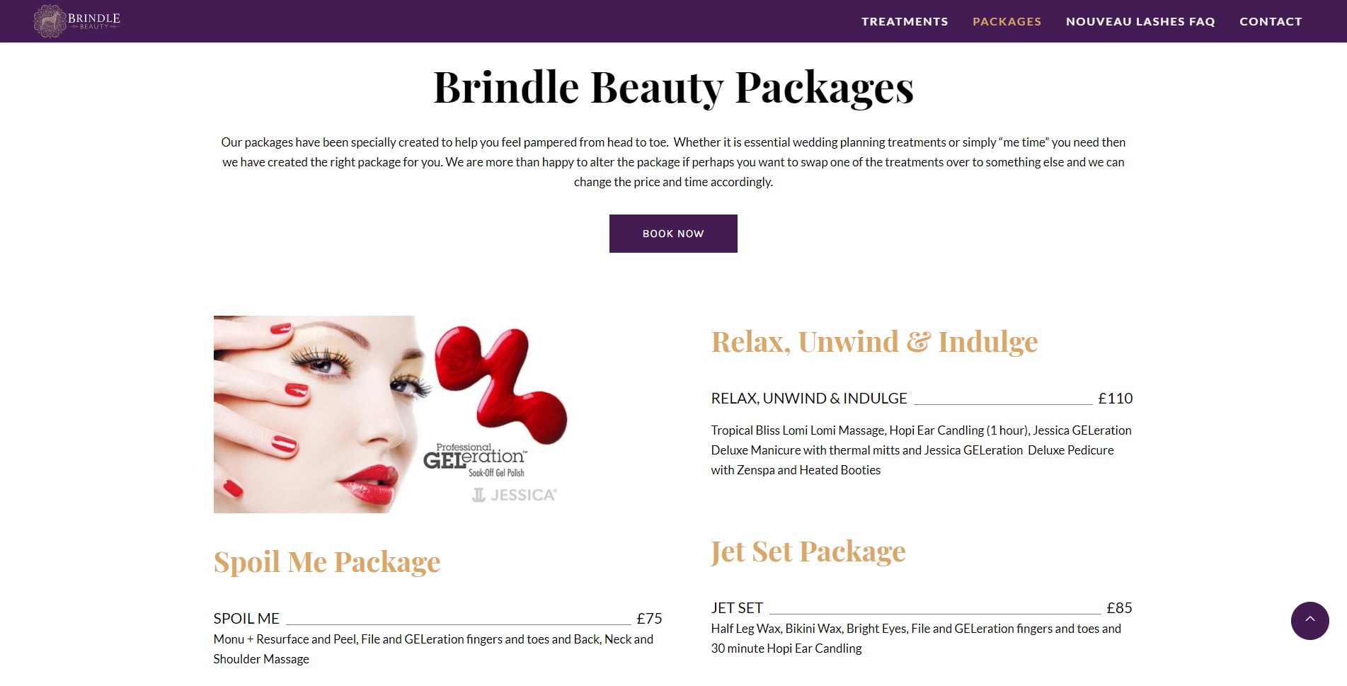 BRINDLE BEAUTY OBAN WEBSITE DESIGN