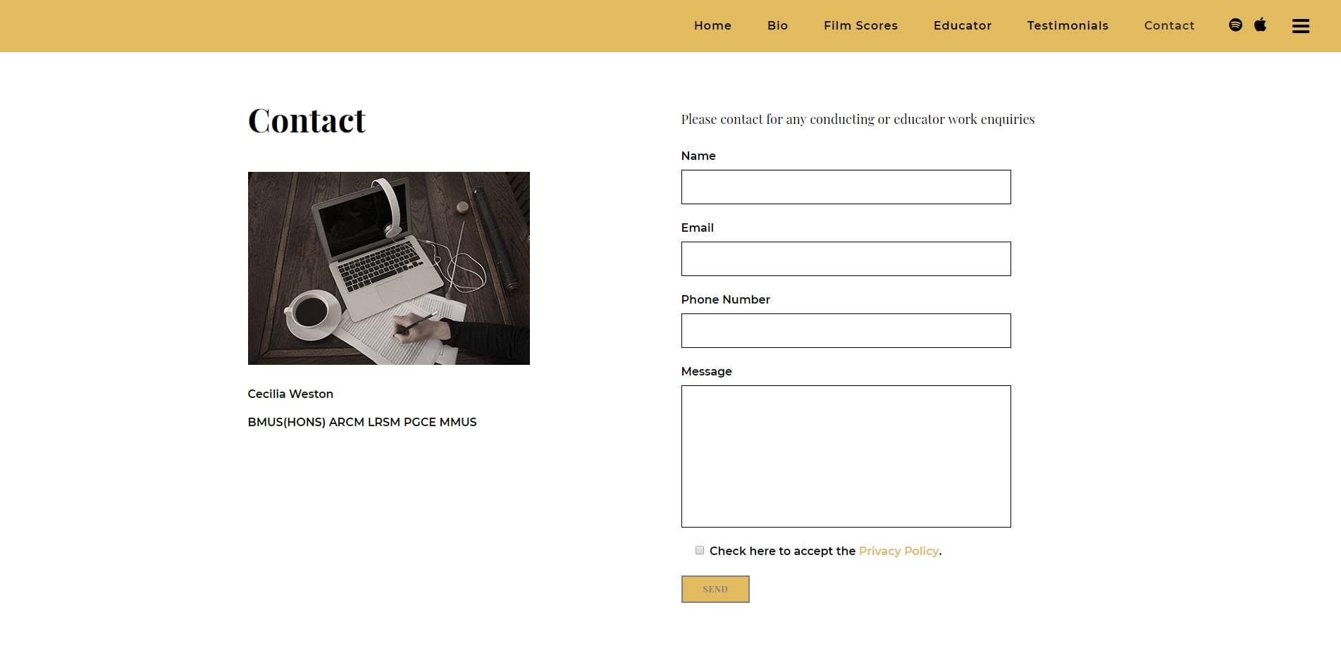 cecilia weston website design