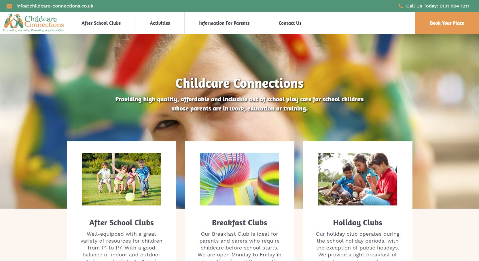 Childcare Connections website design