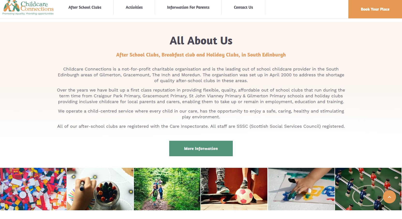 Childcare Connections website design