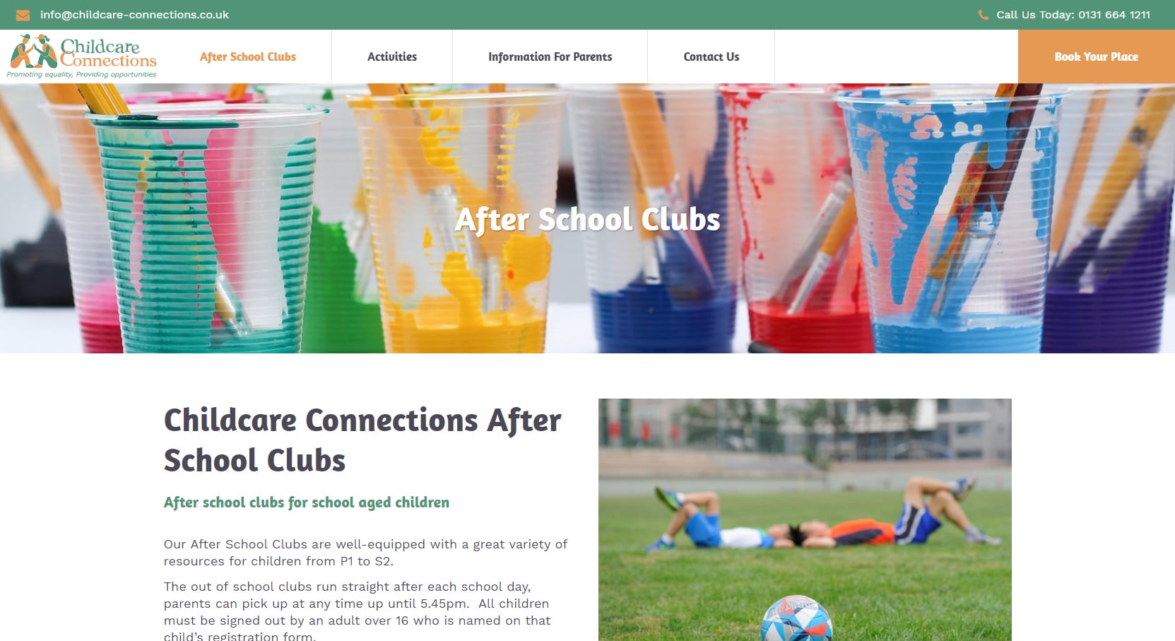 Childcare Connections website design