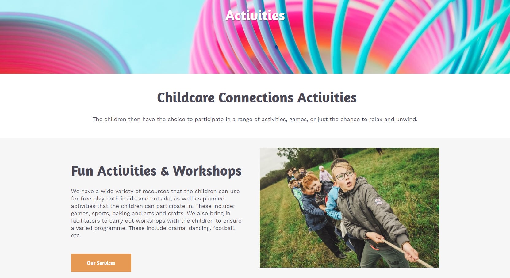 Childcare Connections website design