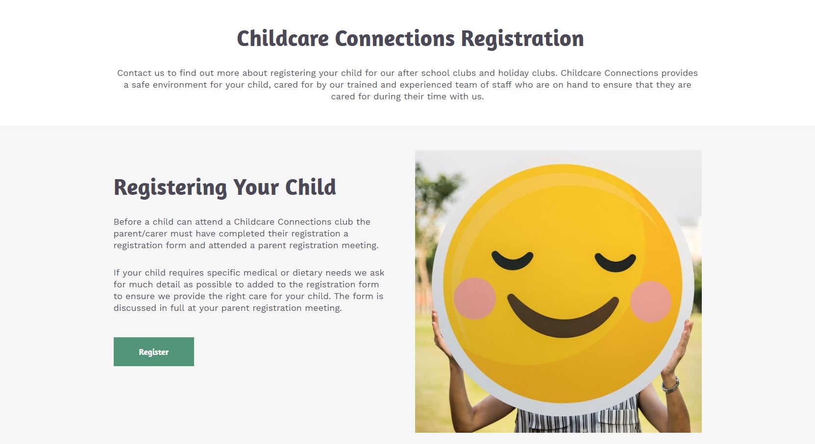 Childcare Connections website design