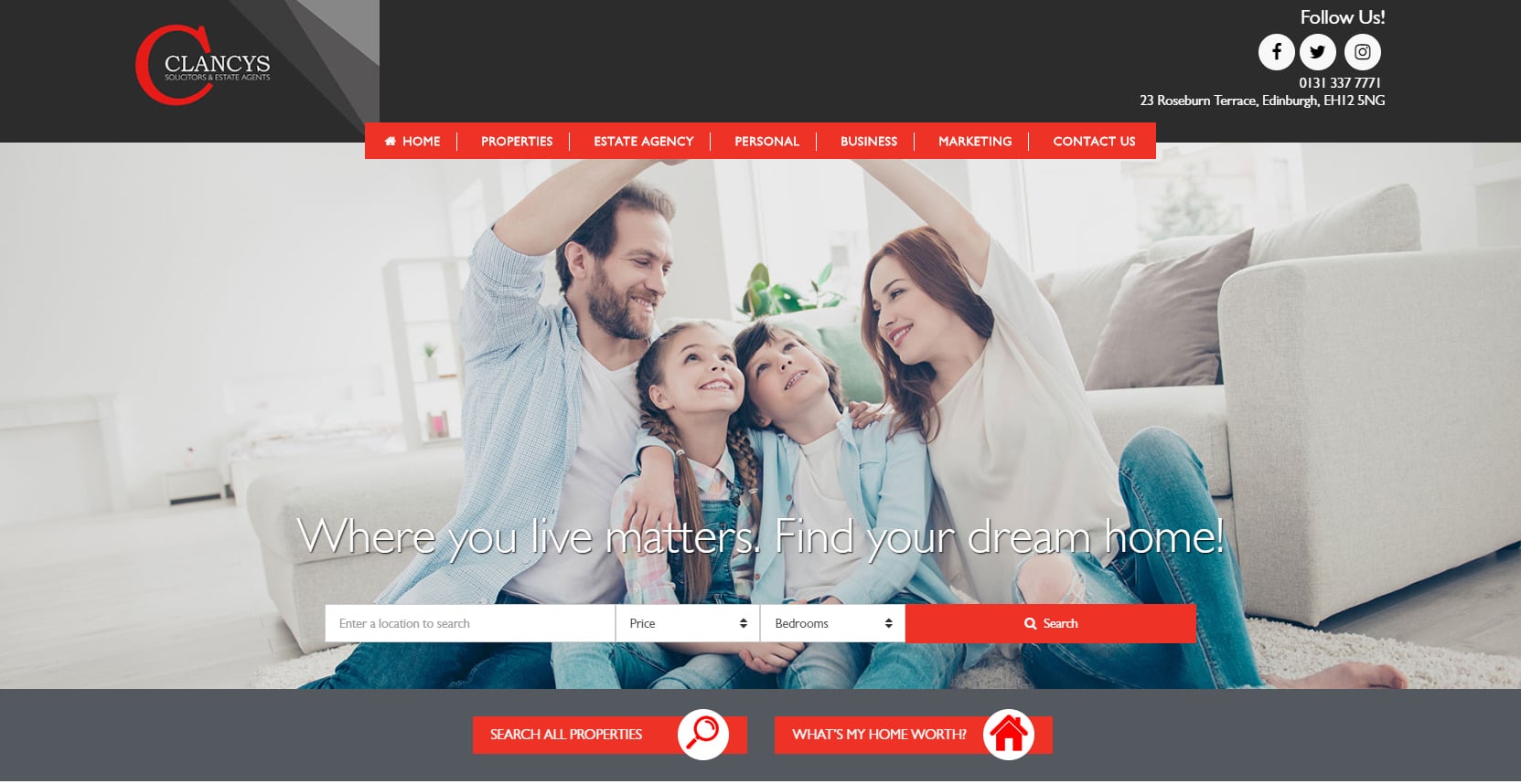 Clancys Solicitors and Estate Agents Homepage