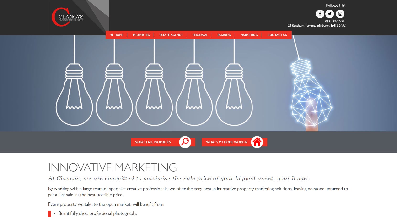 Clancys Solicitors and Estate Agents Property Marketing