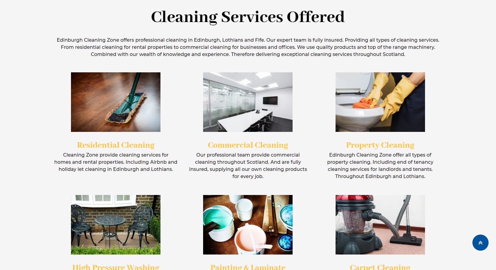 Cleaning Zone Website Design