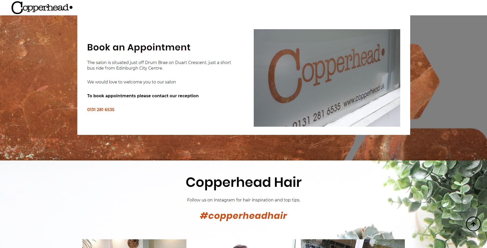 copperhead hairdressers website design
