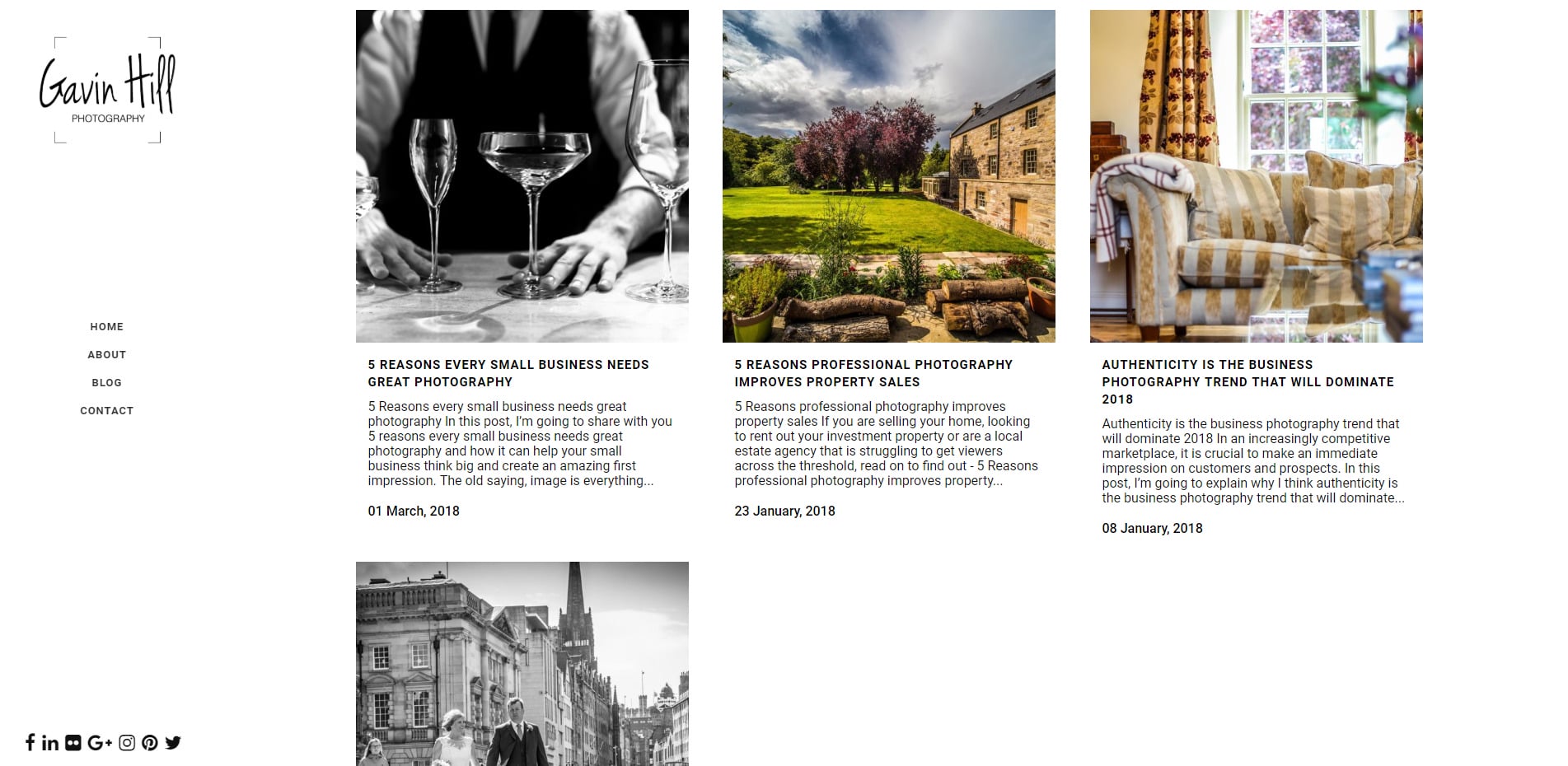 Blog Website Design Gavin Hill Photography