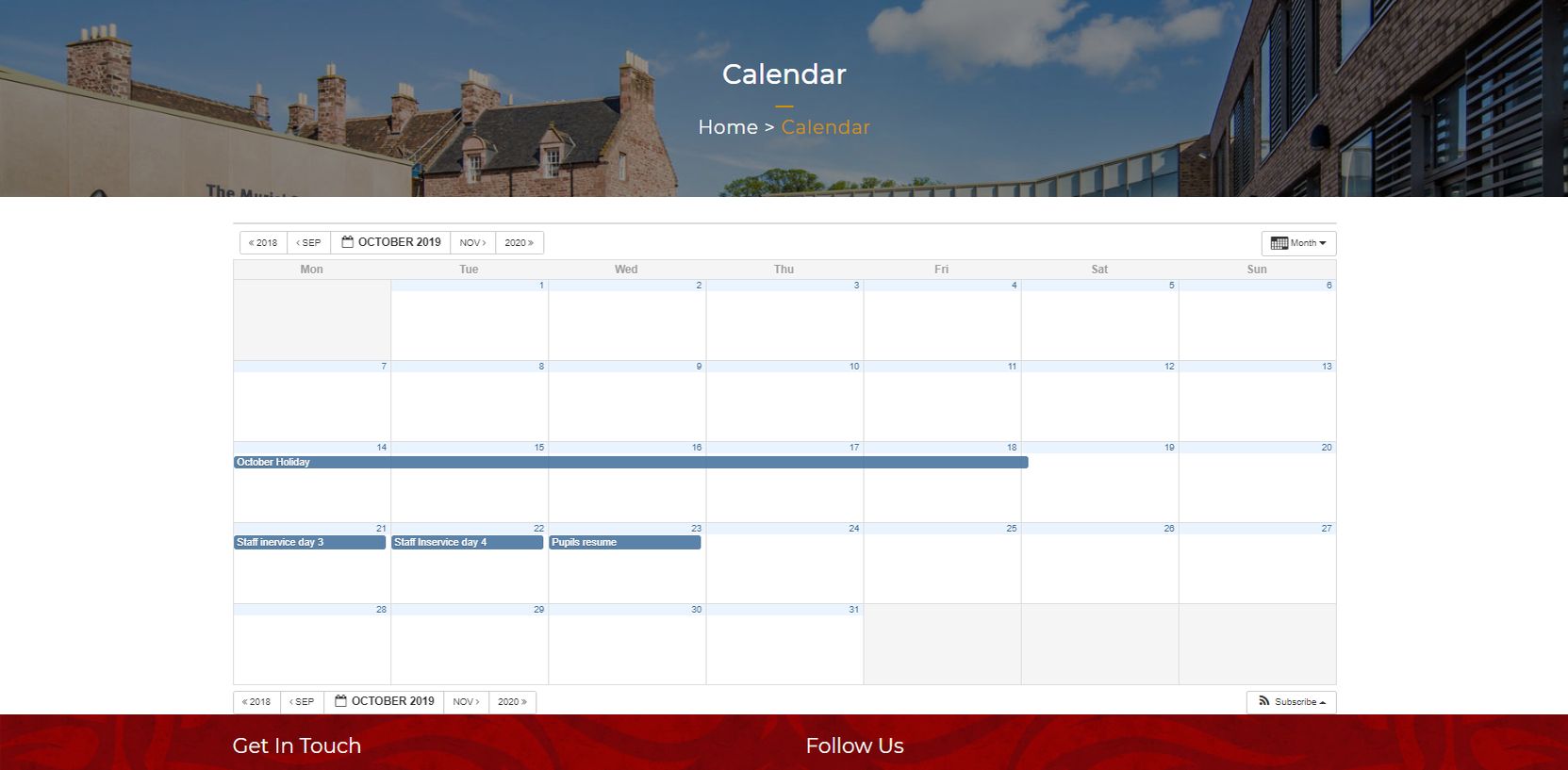 James Gillespie's High School Calendar