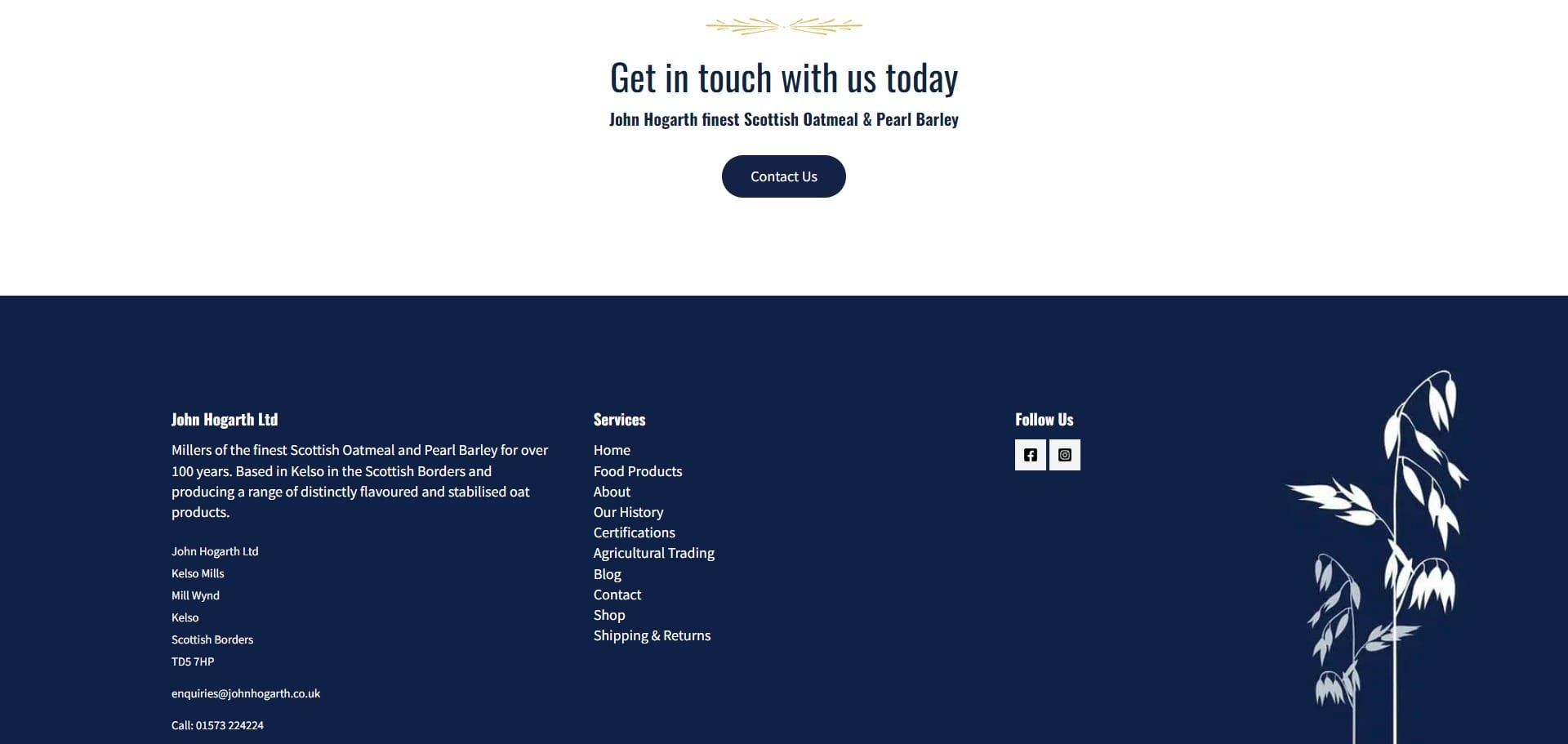 John Hogarth Website Design Footer