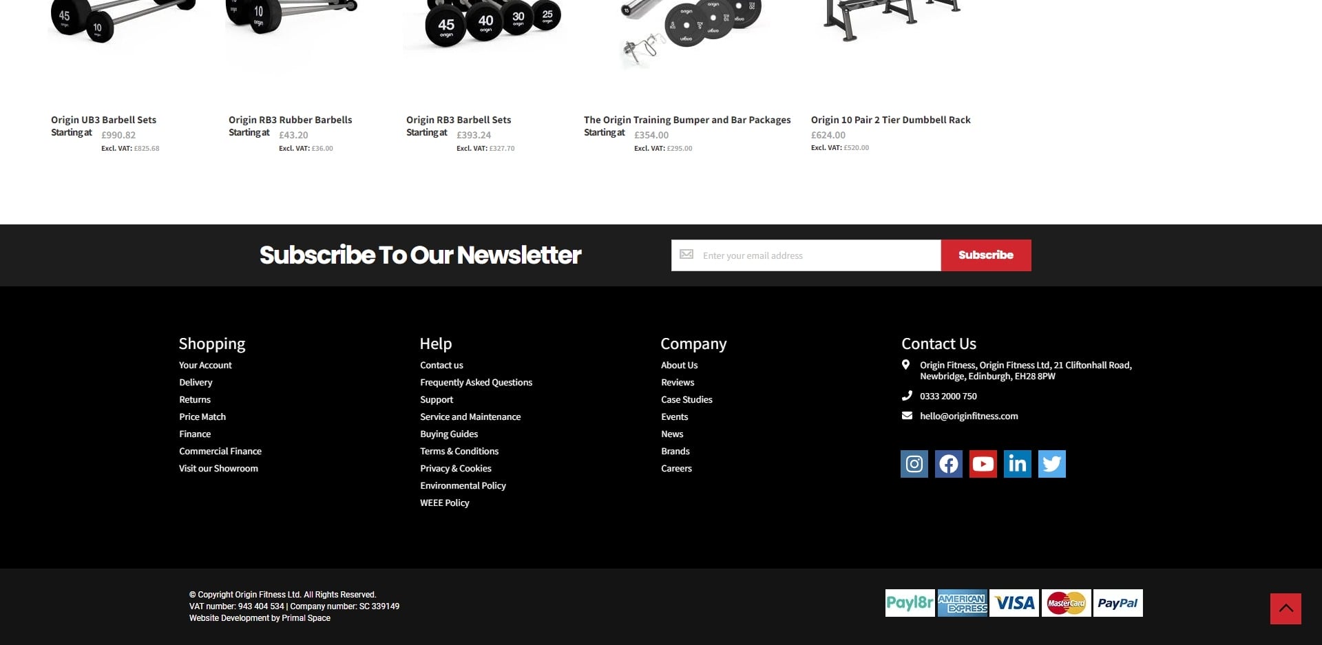 Origin Fitness Footer