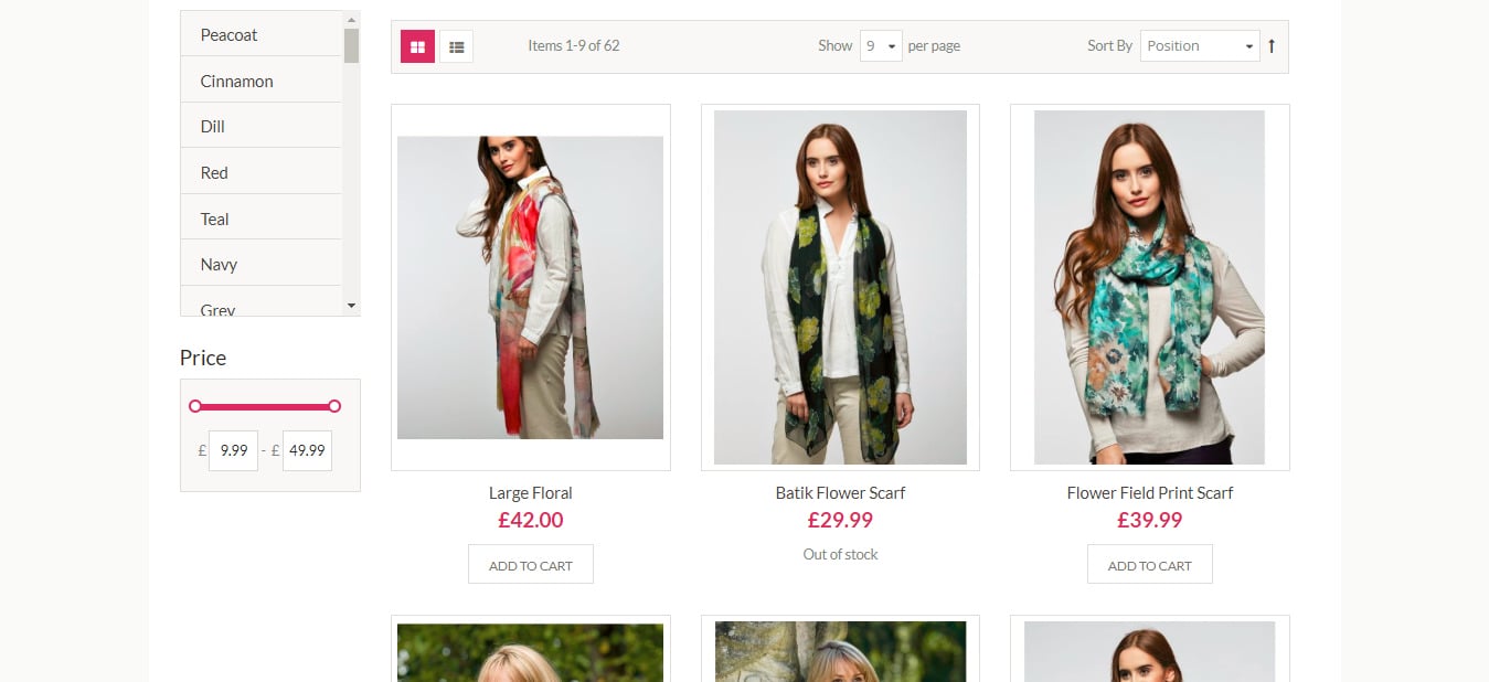 Peony Contemporary Prints Scarves