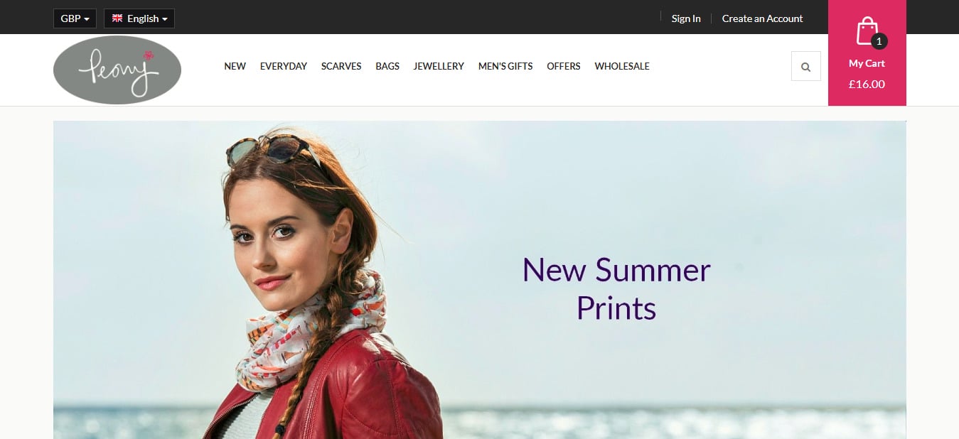 Peony Accessories homepage