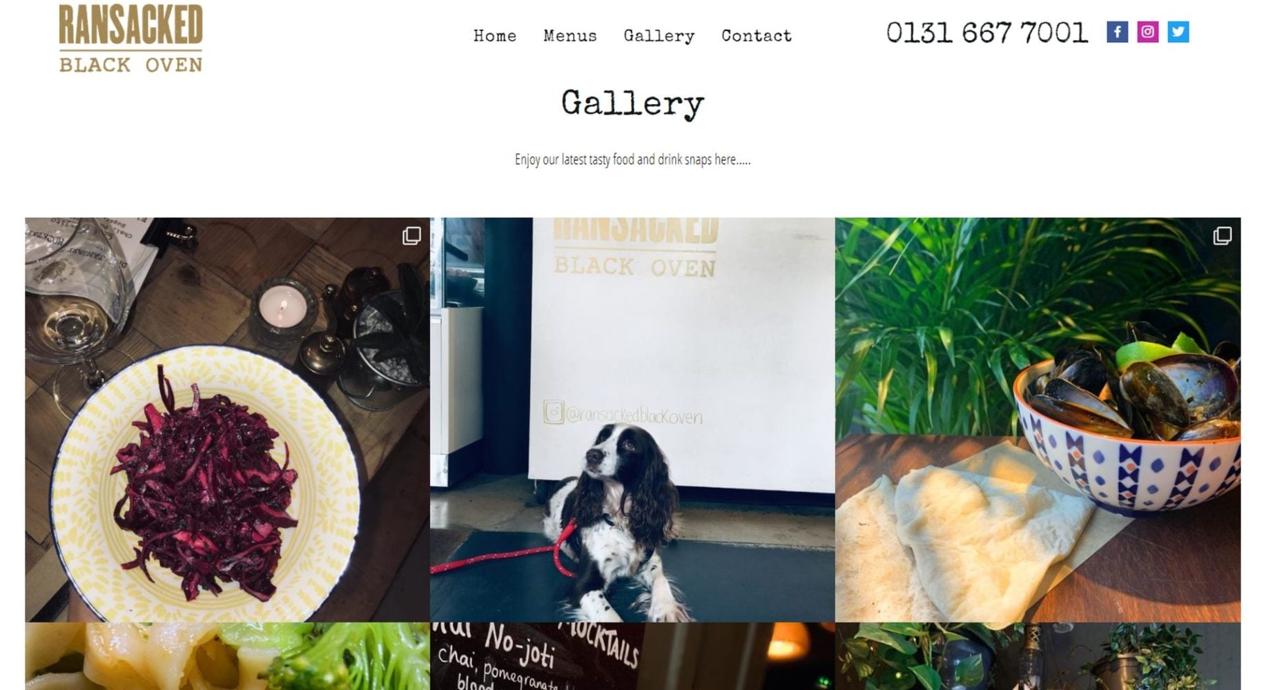 Ransacked Black Oven Website Design Gallery