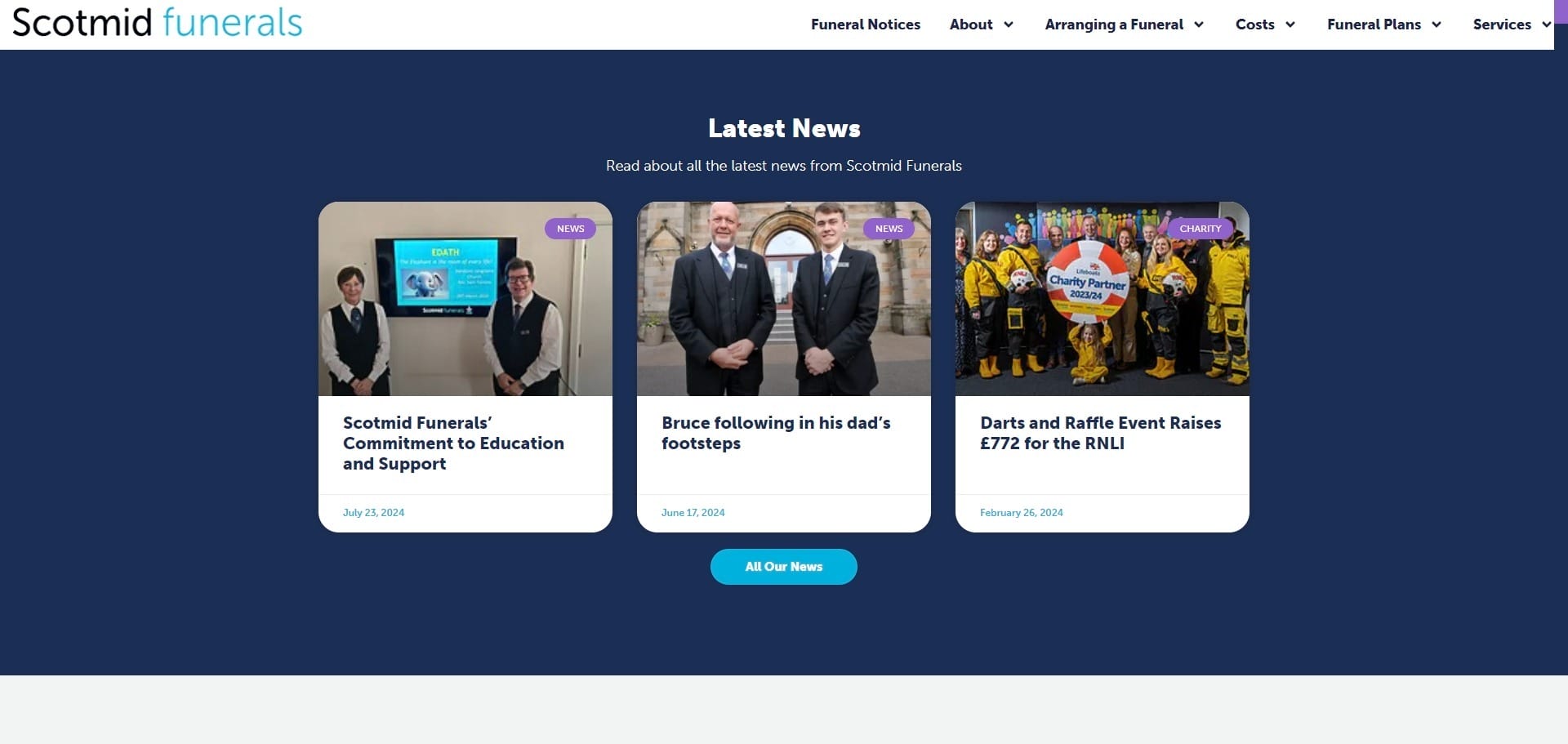 Scotmid Funerals Elementor Website Design 4