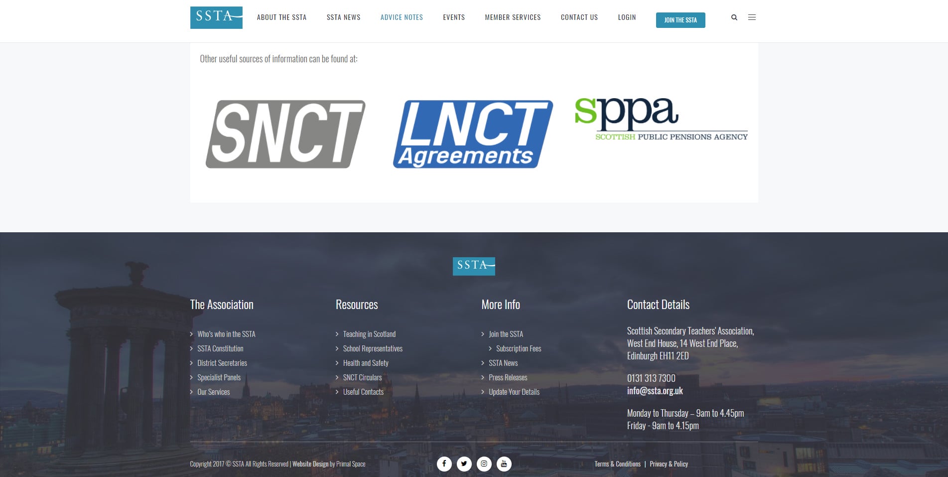 SSTA Footer Area