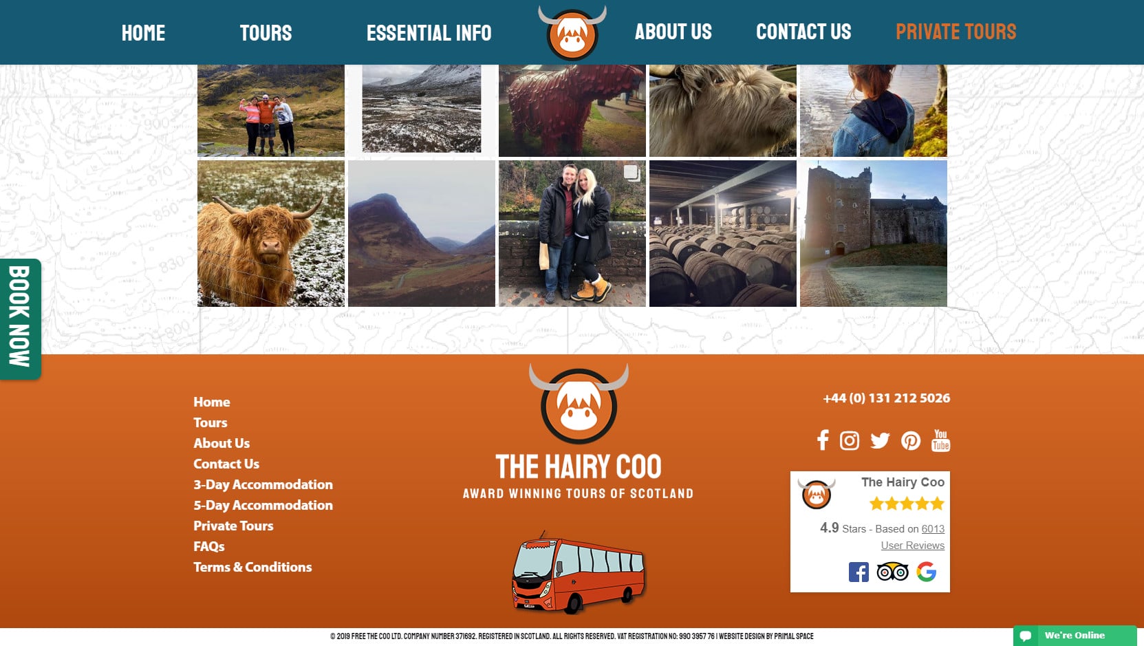 The Hairy Coo Website Design