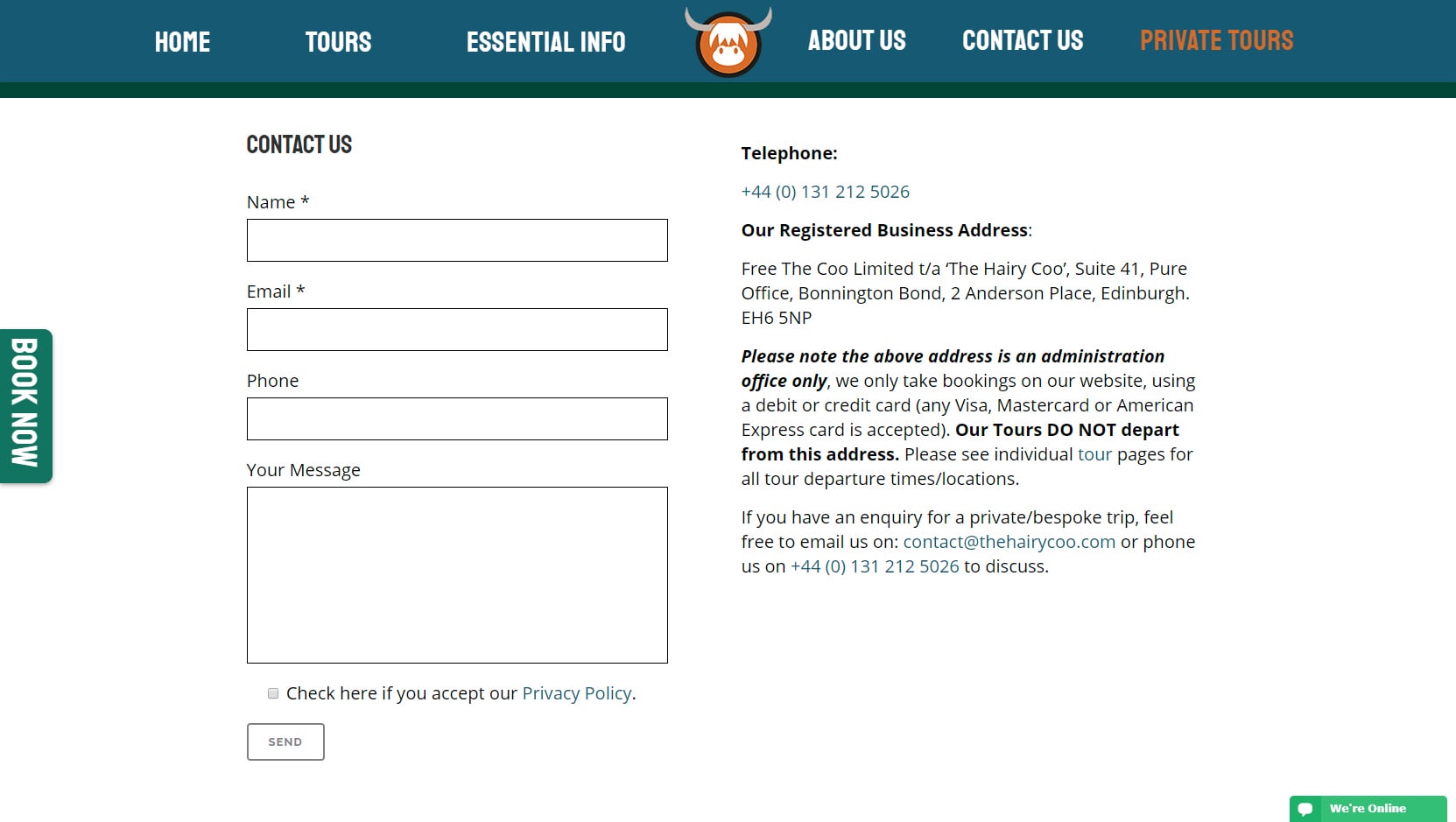 The Hairy Coo Website Design