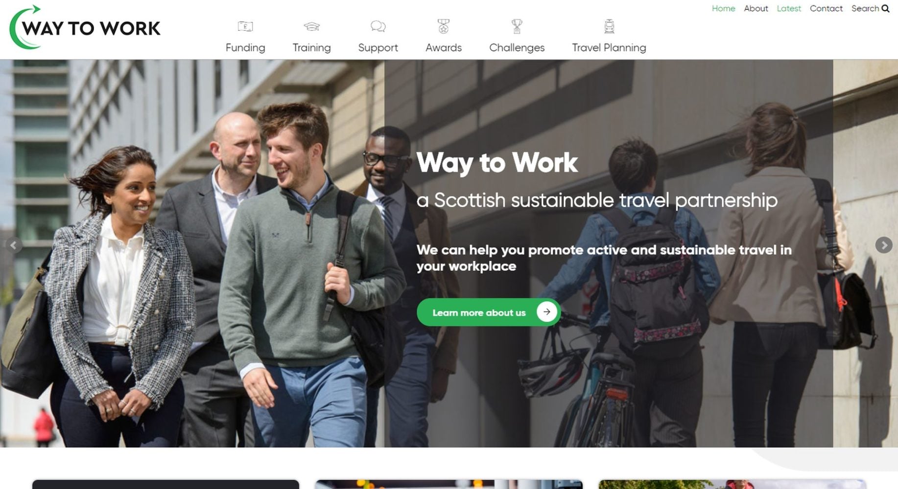 Way to Work Scotland Homepage