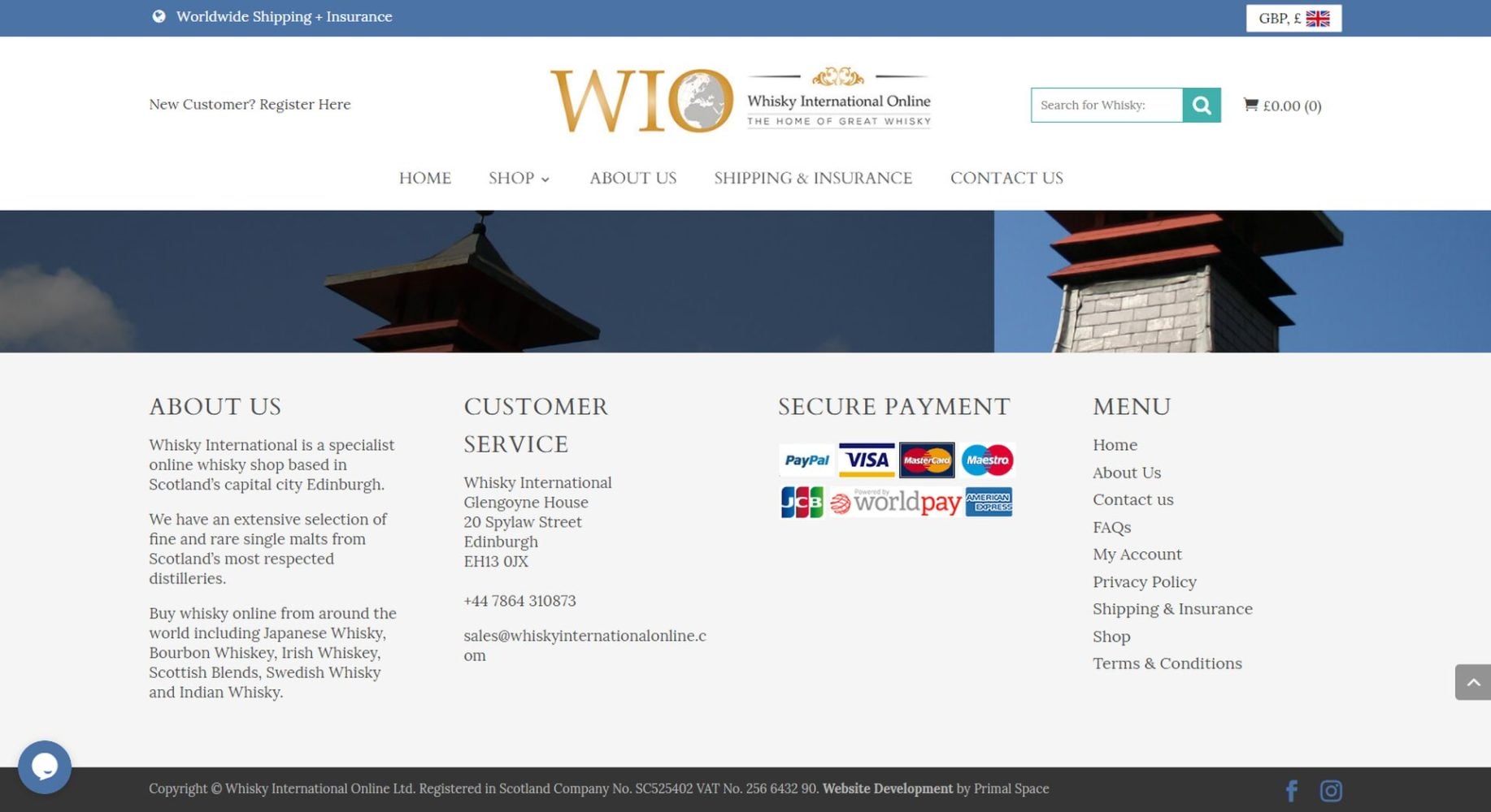 Whisky International Online Footer