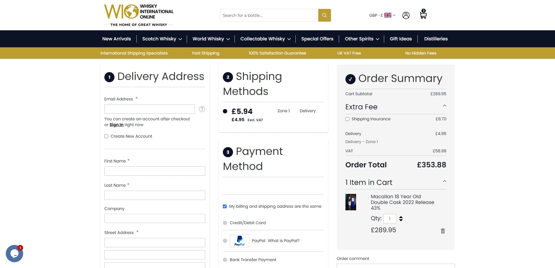 Whisky International Online Basket