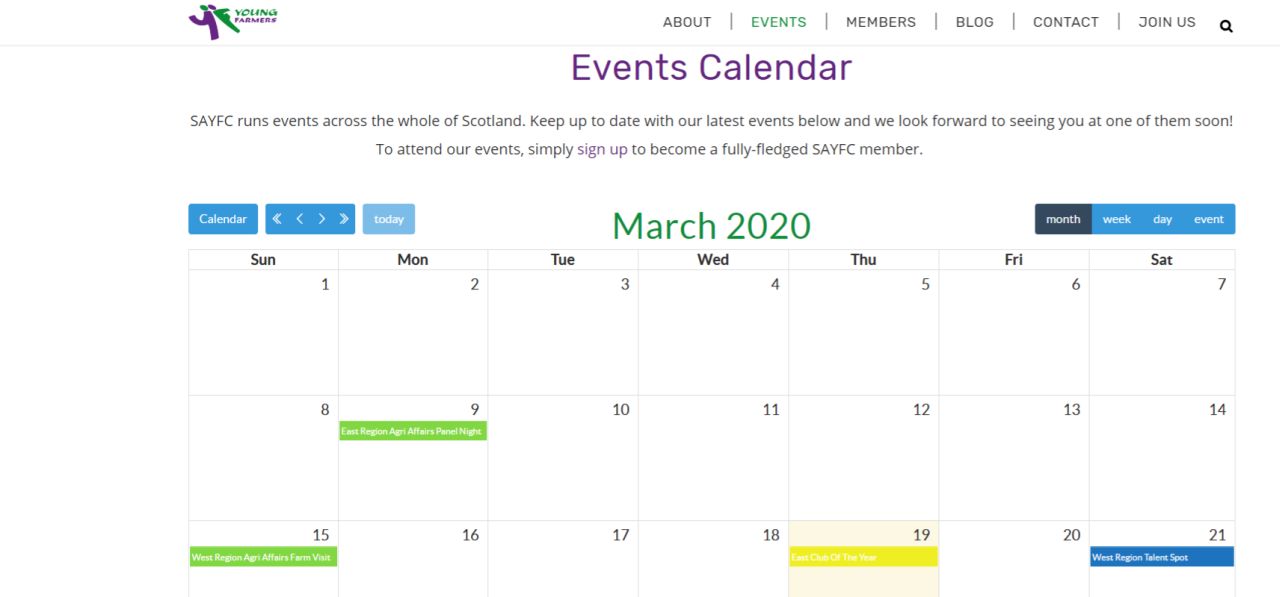 Young Farmers Calendar